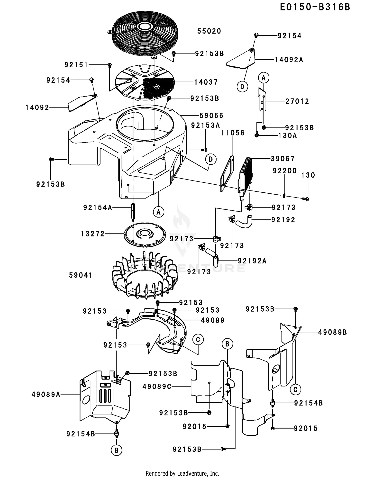 Kawasaki FX751V-AS11 4 Stroke Engine FX751V Parts Diagrams