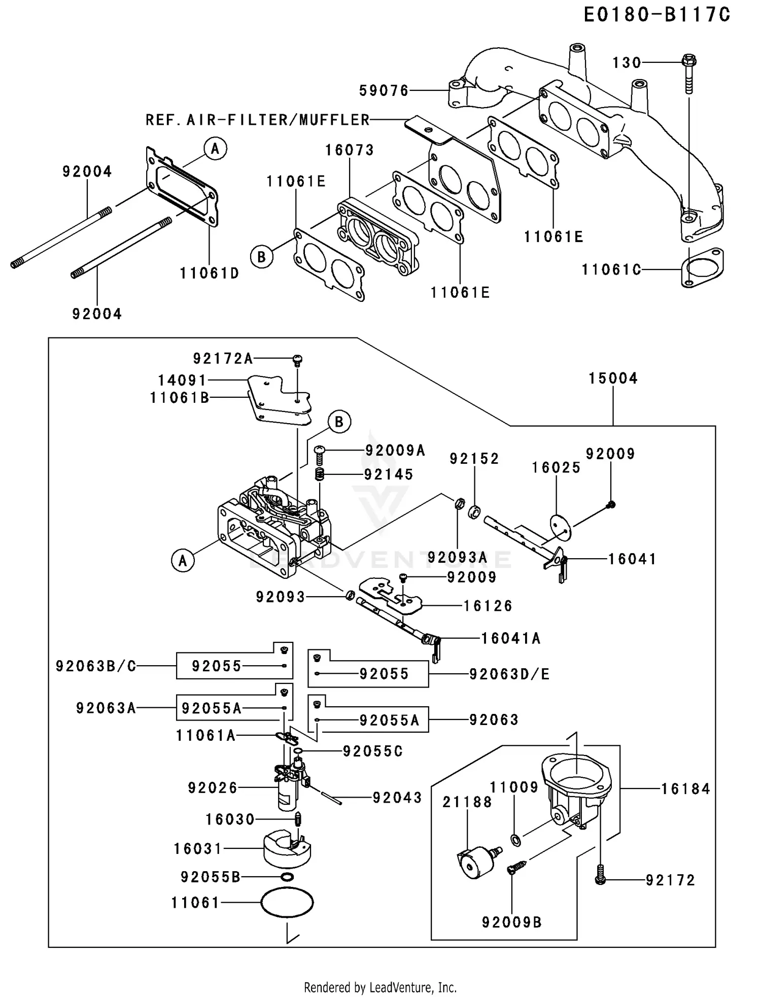 Kawasaki FX751V-FS00 4 Stroke Engine FX751V Parts Diagrams