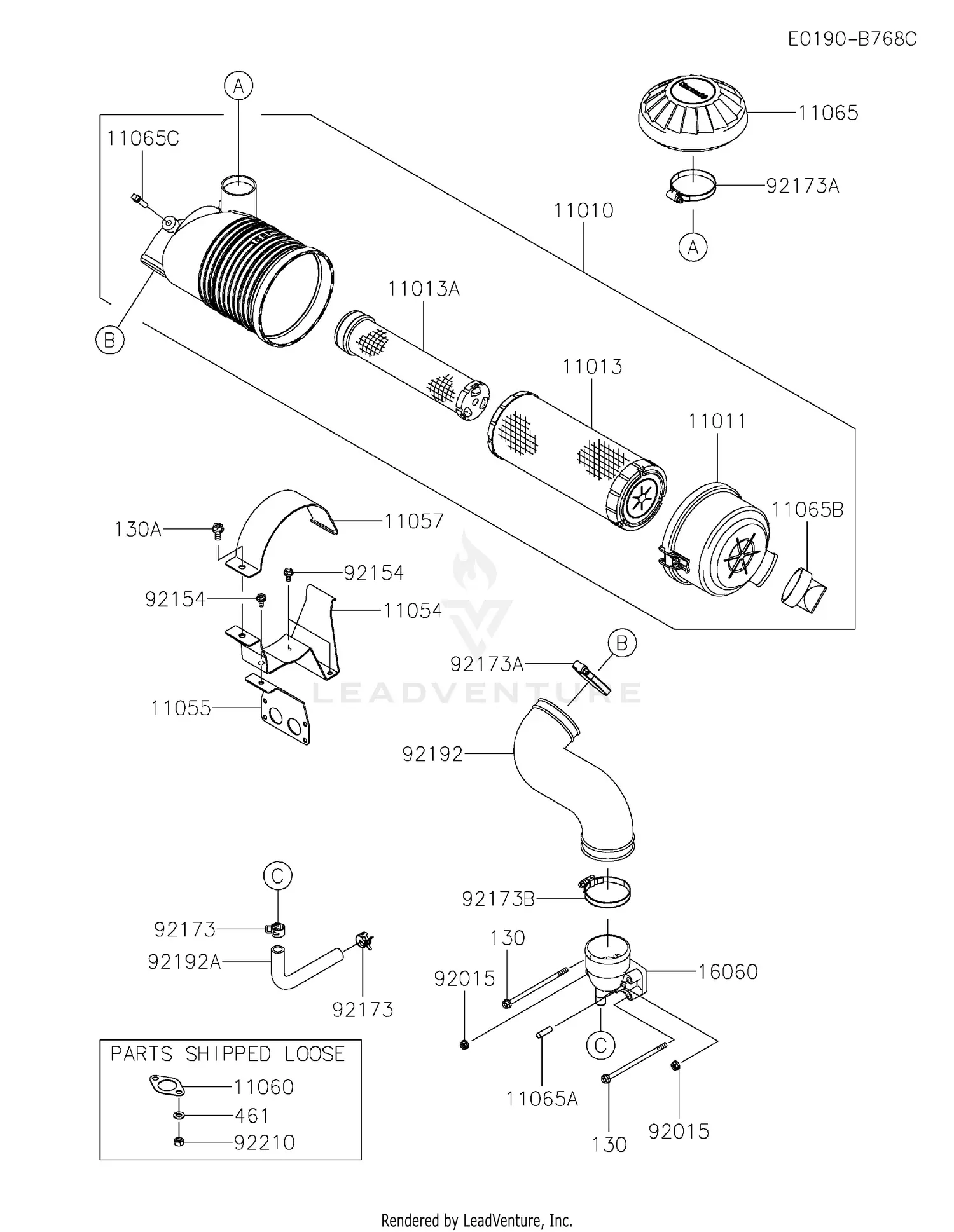 Kawasaki FX801V-HS13 4 Stroke Engine FX801V Parts Diagrams