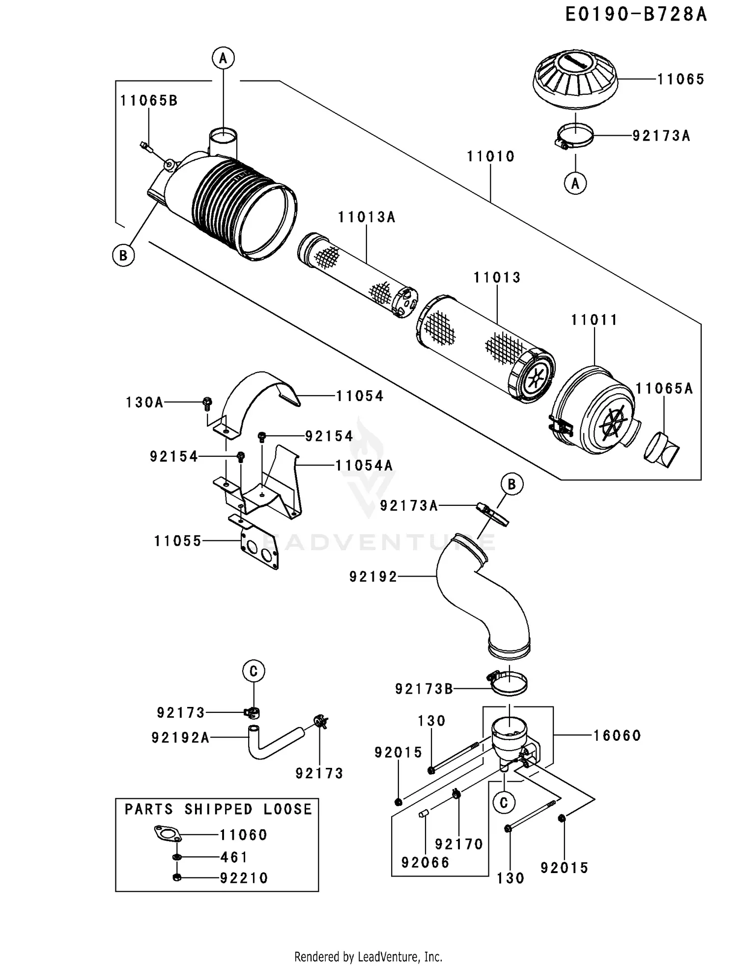 Kawasaki FX850V-DS12 4 Stroke Engine FX850V Parts Diagrams