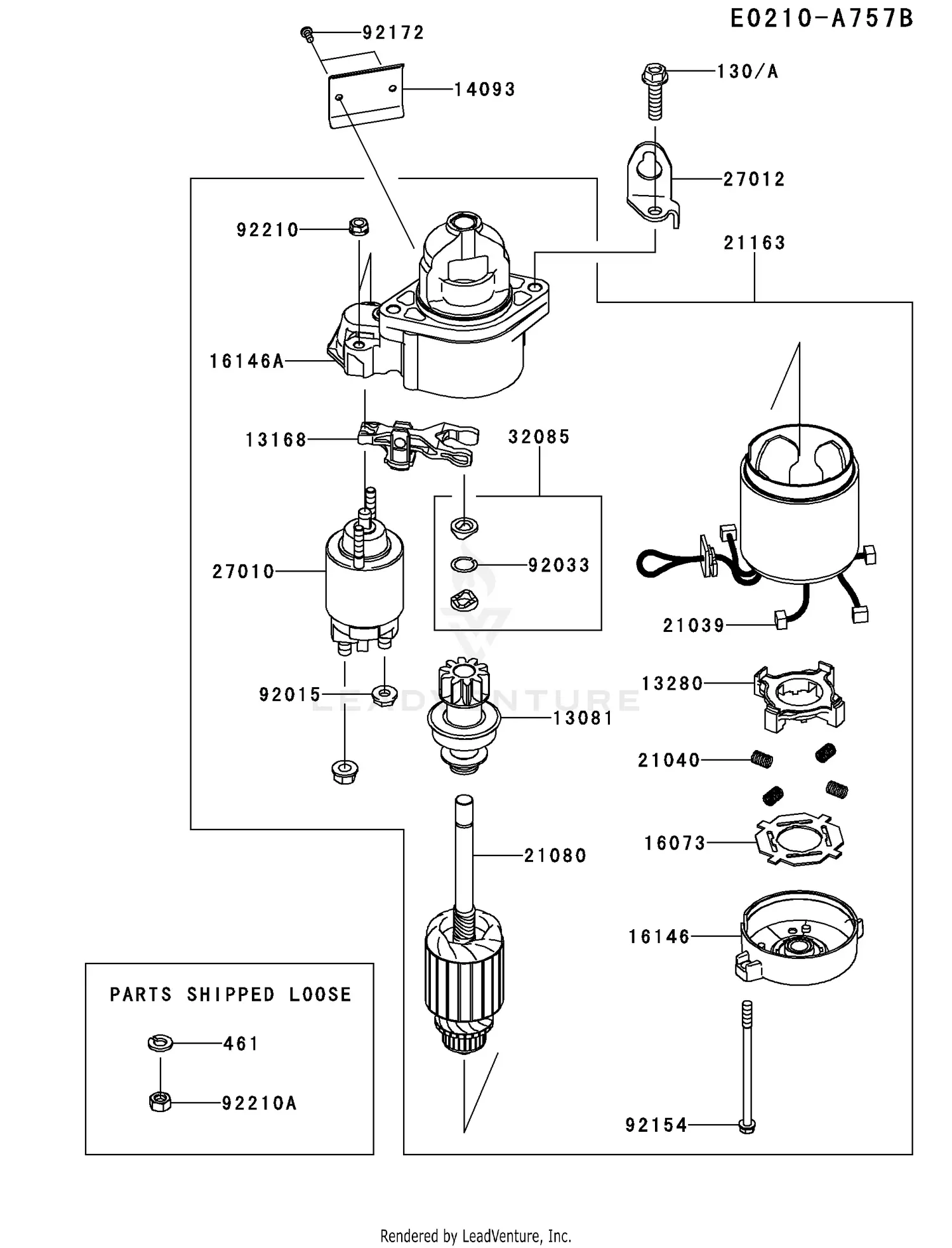Kawasaki FX850V-DS12 4 Stroke Engine FX850V Parts Diagrams
