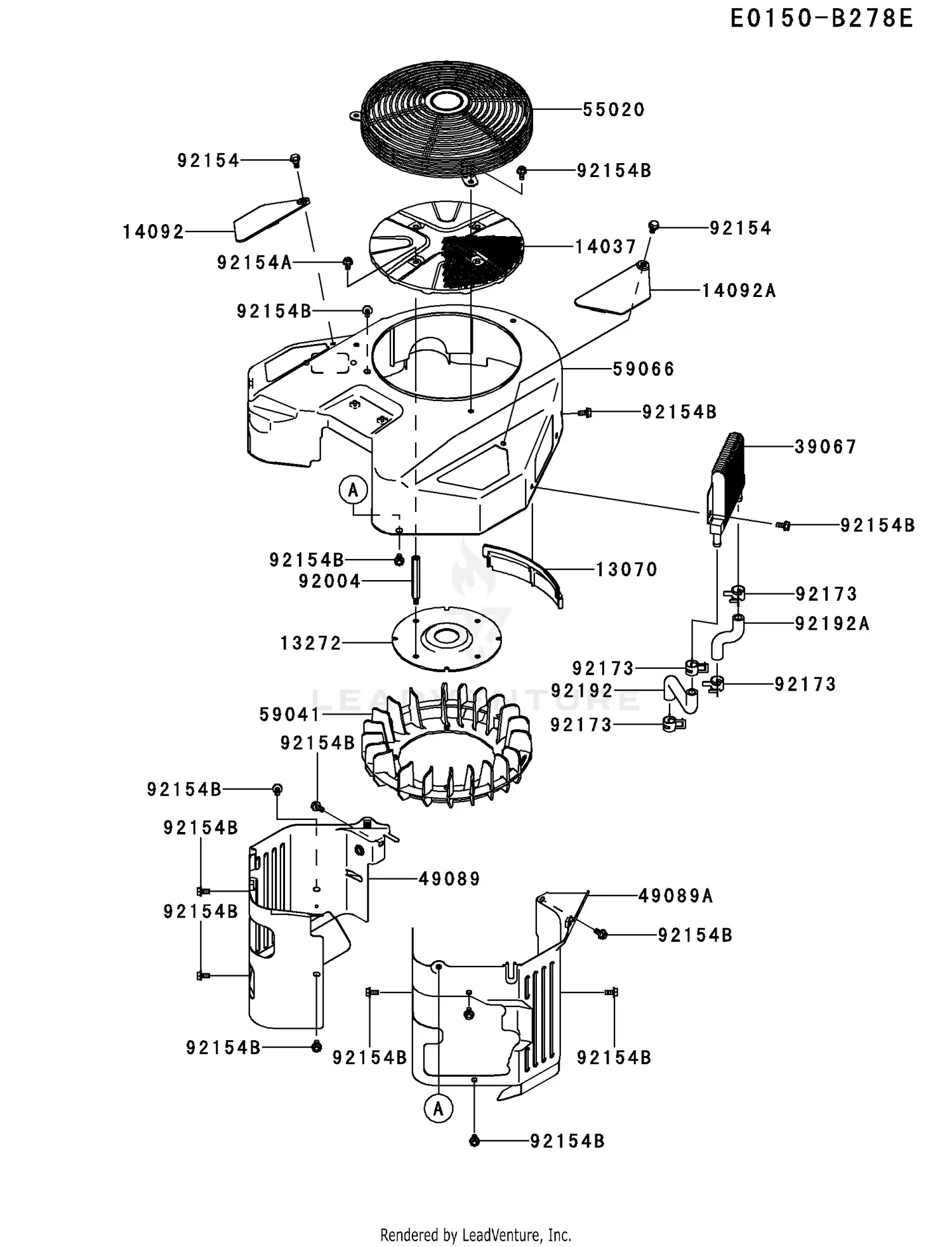 Kawasaki FXT00V-BS23 4 Stroke Engine FXT00V Parts Diagrams
