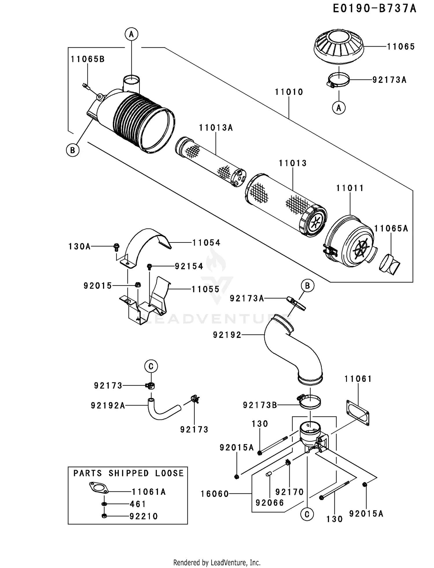 Kawasaki FXT00V-BS25 4 Stroke Engine FXT00V Parts Diagrams