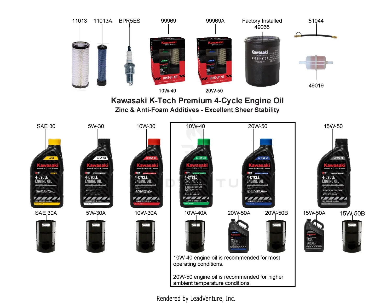Kawasaki FXT00V-BS40 4 Stroke Engine FXT00V Parts Diagrams