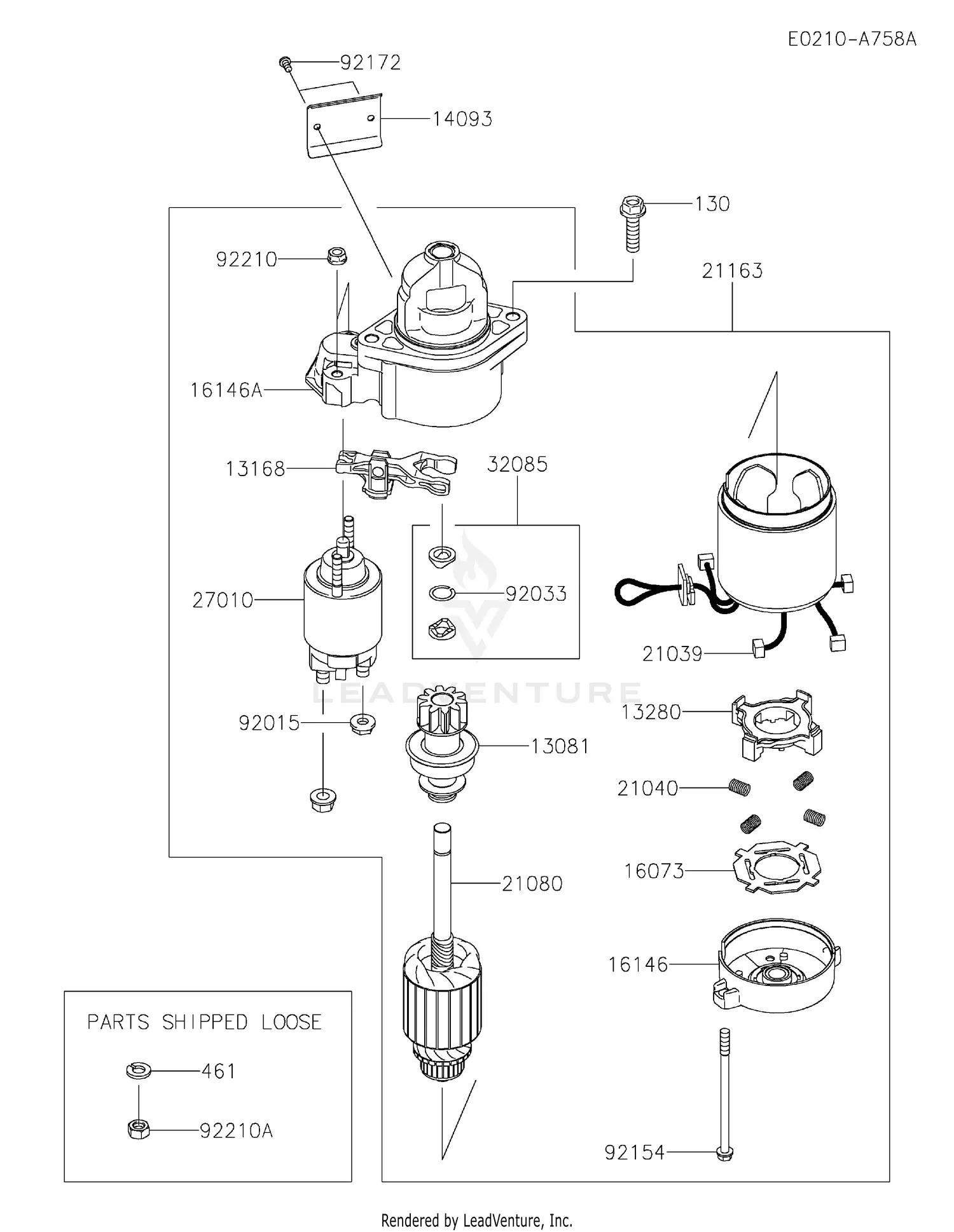 Kawasaki FXT00V-BS40 4 Stroke Engine FXT00V Parts Diagrams