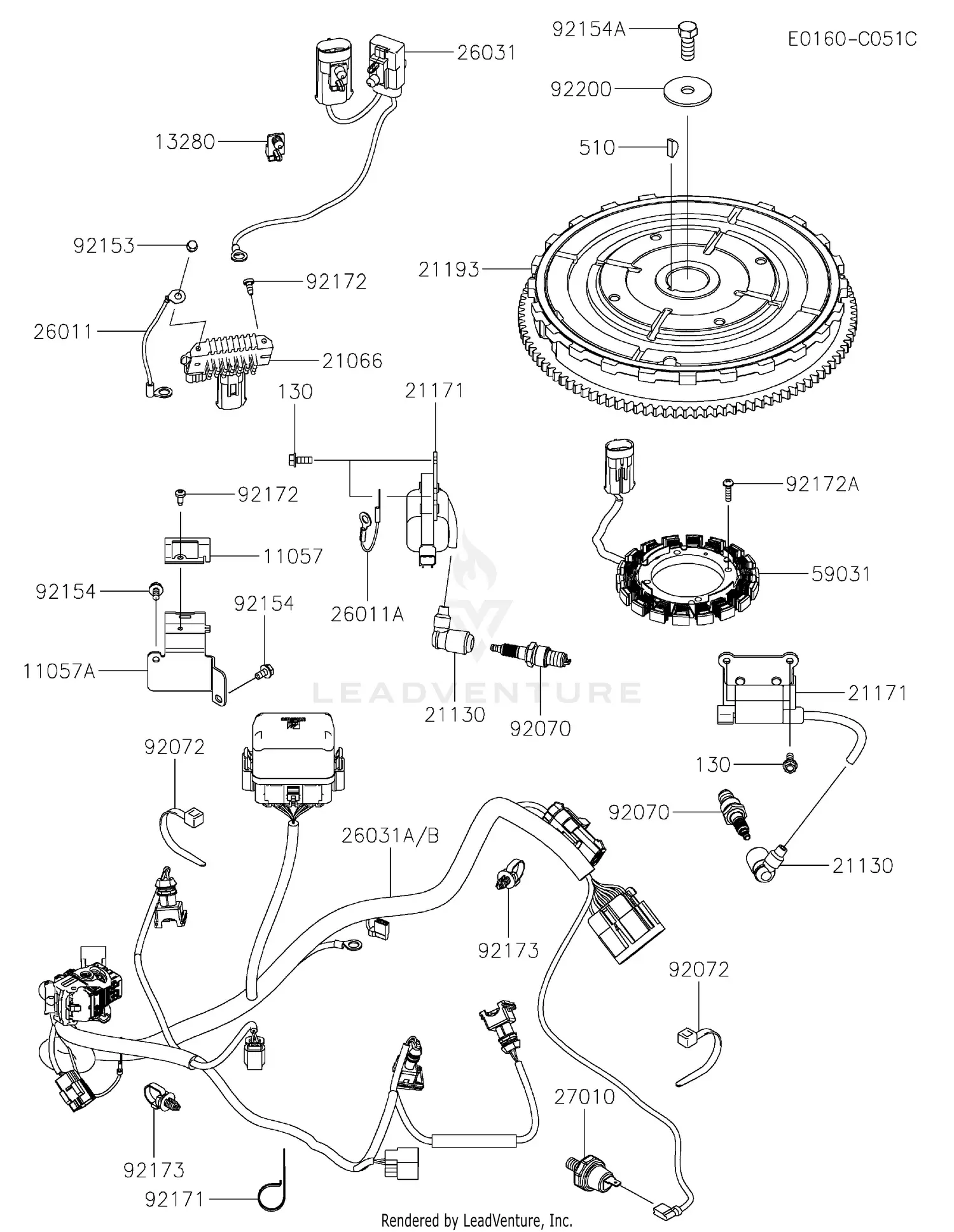 Kawasaki FXT00V-BS44 4 Stroke Engine FXT00V Parts Diagrams
