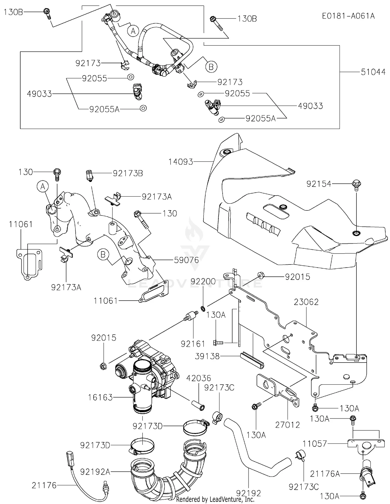Kawasaki FXT00V-BS44 4 Stroke Engine FXT00V Parts Diagrams