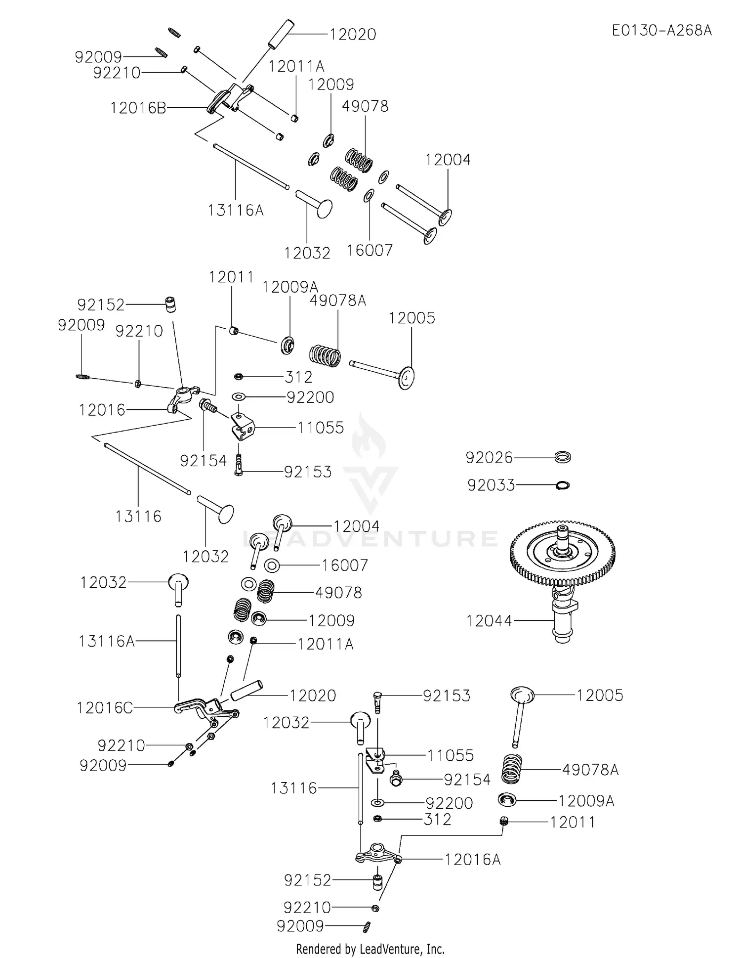 Kawasaki FXT00V-BS44 4 Stroke Engine FXT00V Parts Diagrams