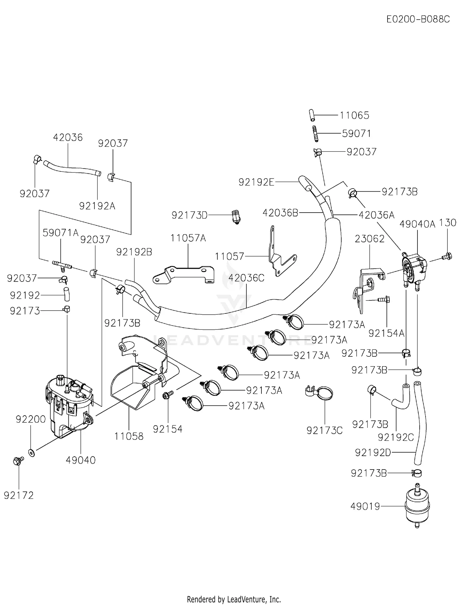 Kawasaki FXT00V-BS49 4 Stroke Engine FXT00V Parts Diagrams