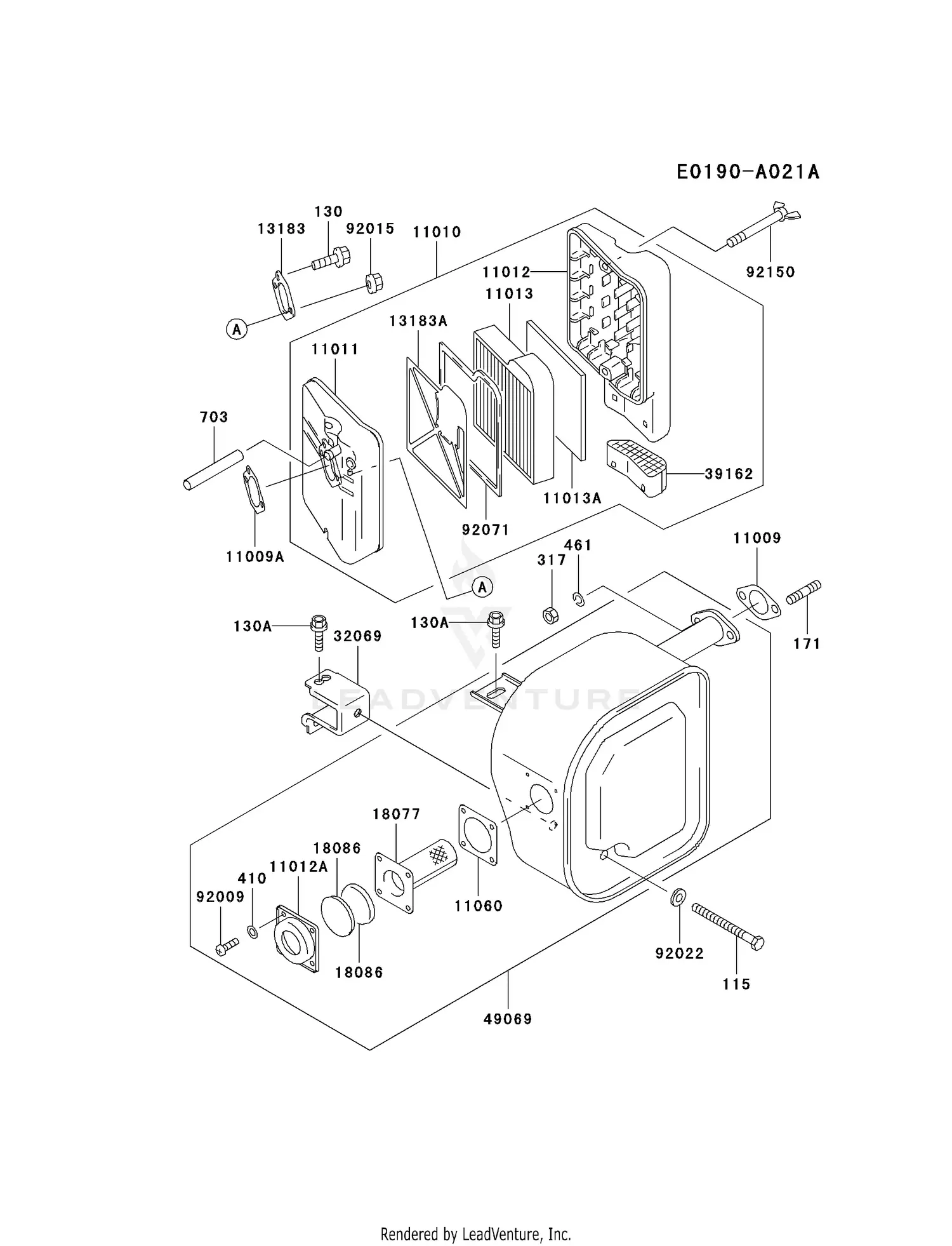 Kawasaki GER30A-CS01 Generator GE4300A Parts Diagrams