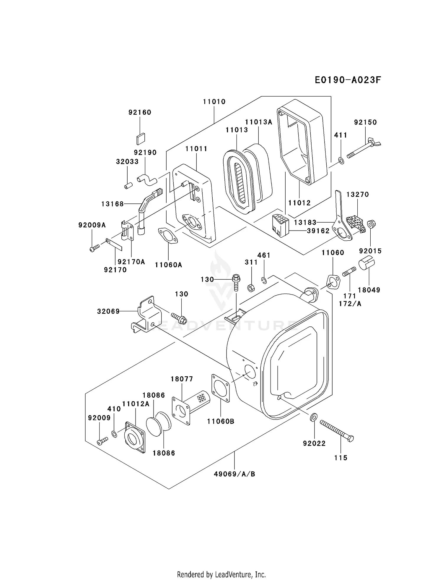 Kawasaki GEW90A-CS01 Generator GE2900A Parts Diagrams