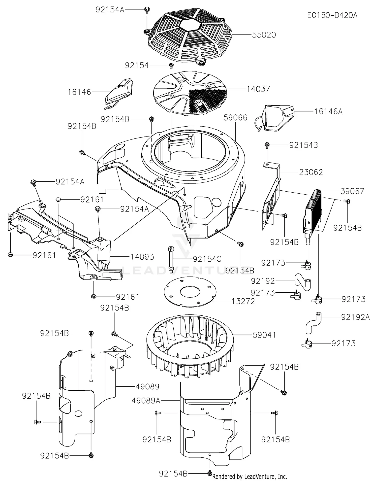 Kawasaki FXT00V-BS45 4 Stroke Engine FXT00V Parts Diagrams