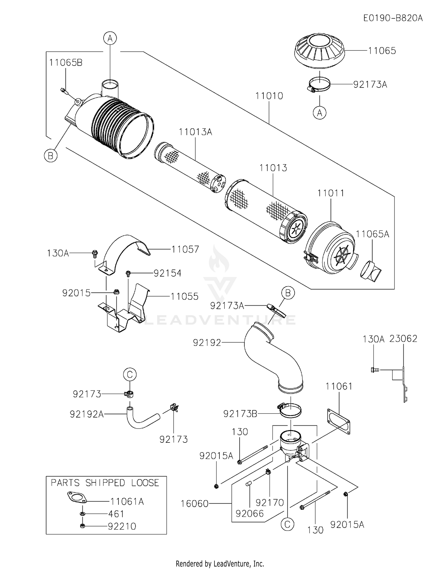 Kawasaki FXT00V-BS37 4 Stroke Engine FXT00V Parts Diagrams