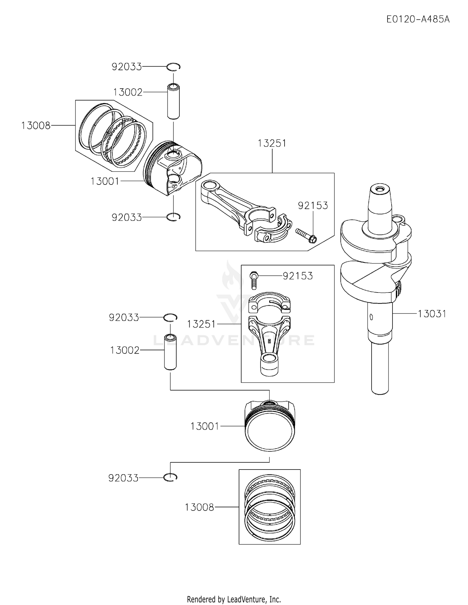 Kawasaki FX801V-BS31 4 Stroke Engine FX801V Parts Diagrams