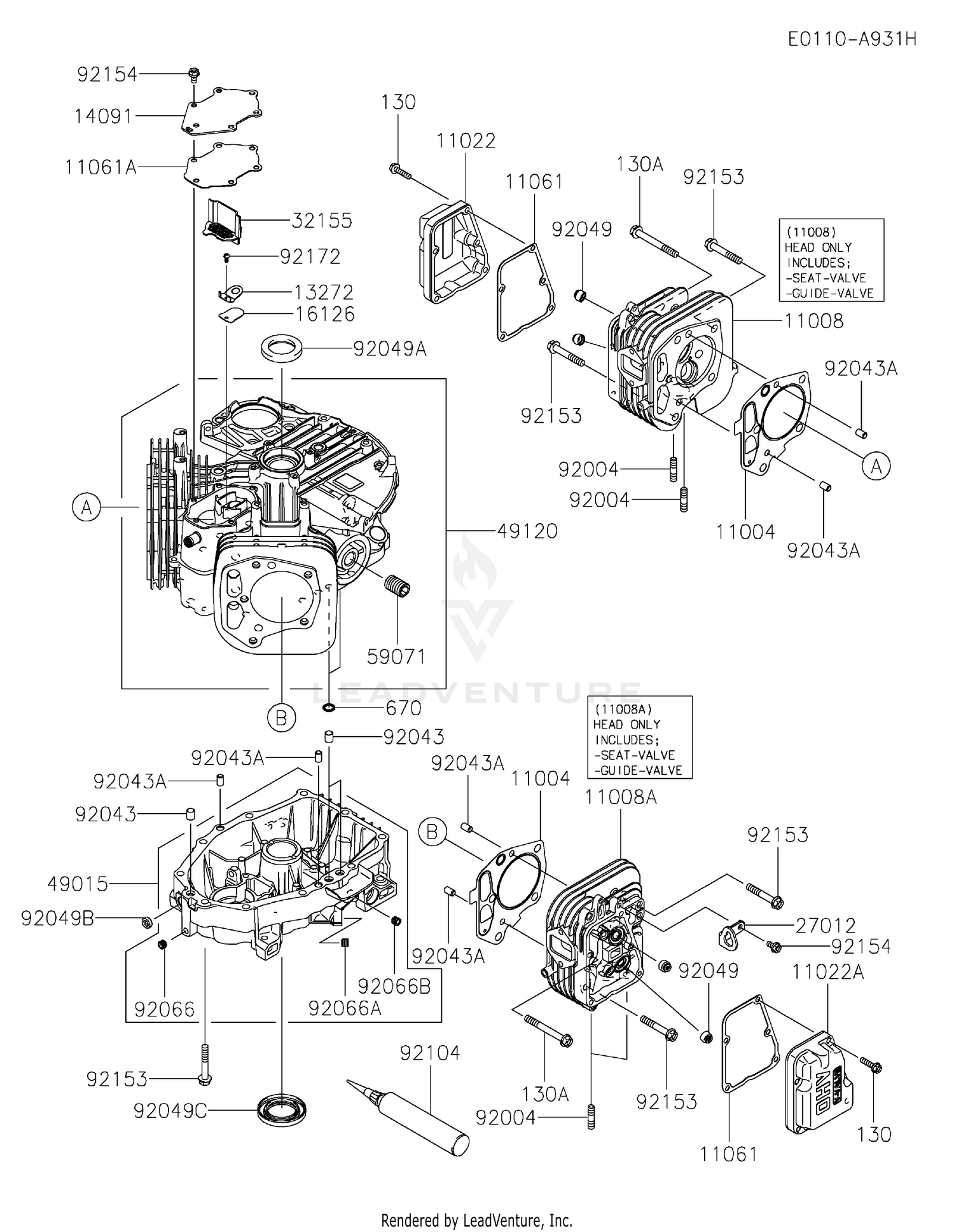 Kawasaki FS481V-DS33 4 Stoke Engine FS481V Parts Diagrams