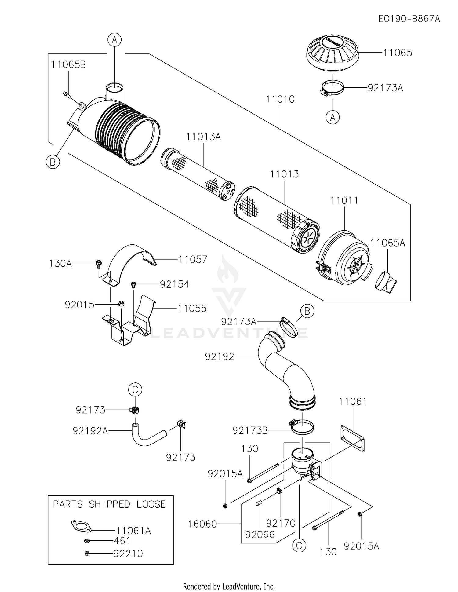 Kawasaki FX921V-GS07 4 Stroke Engine FX921V Parts Diagrams