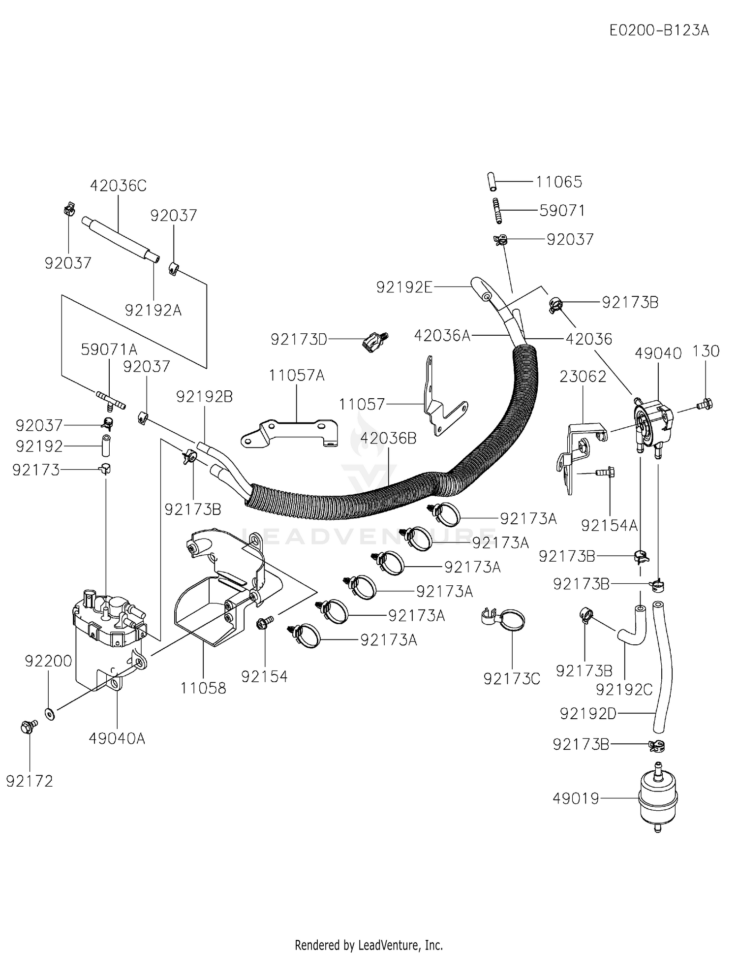 チエンソー　➁ Kawasaki FXT00V-AW07 4 Stroke Engine FXT00V Parts Diagrams