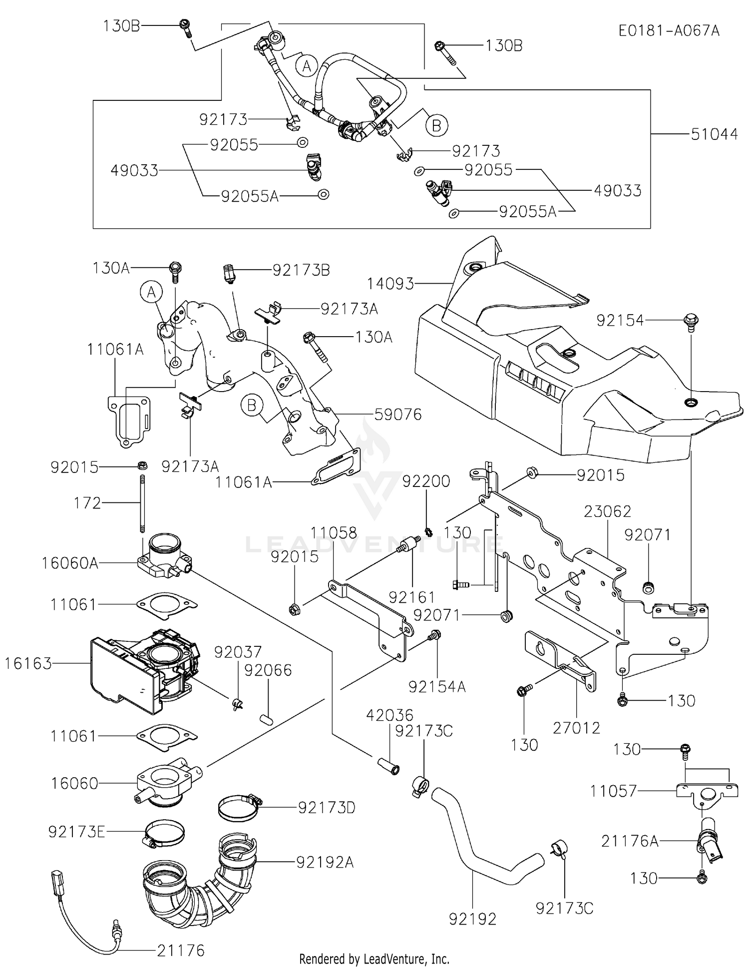 Kawasaki FXT00V-AW07 4 Stroke Engine FXT00V Parts Diagrams