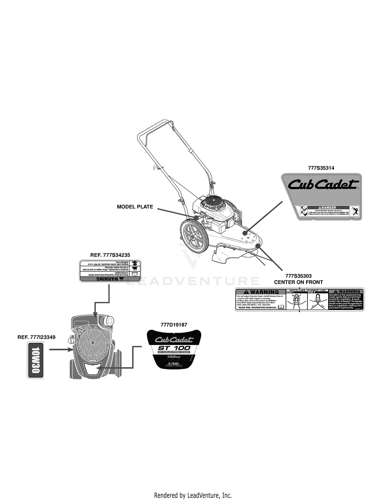 Cub Cadet ST 100 22" Wheeled String Trimmer