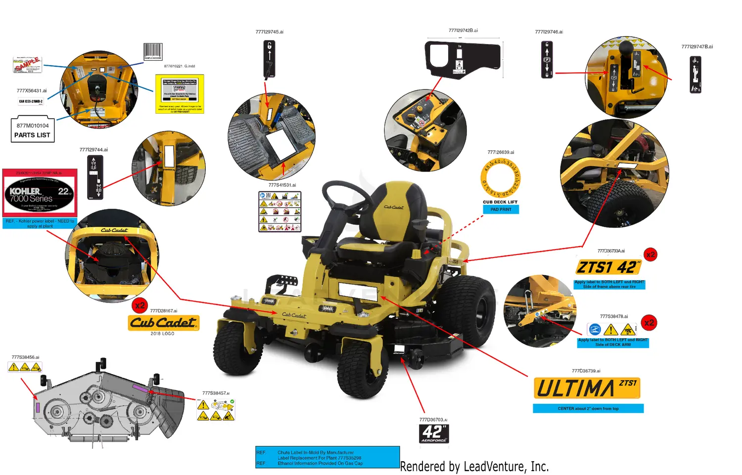Cub Cadet ZTS1-42 KH FAB (17ARGBYEA10) (2023) (ULTIMA ZTS1) Parts