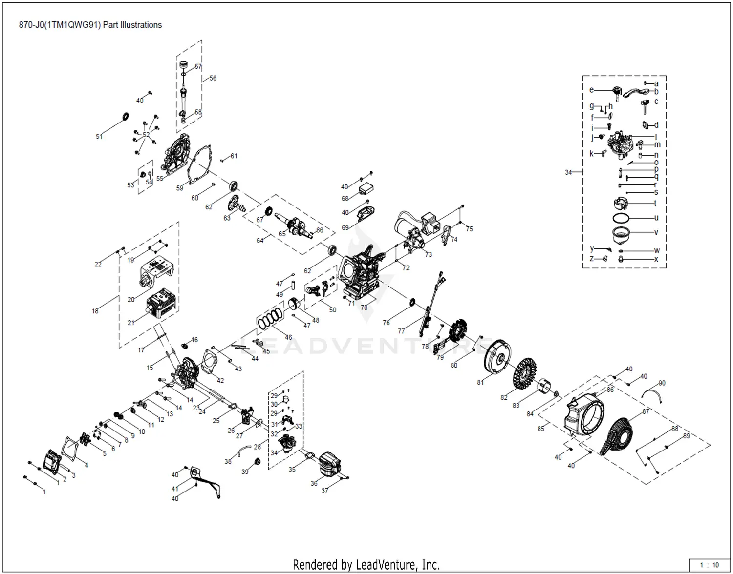 Cub Cadet 870-J0 208cc Engine Parts Diagrams