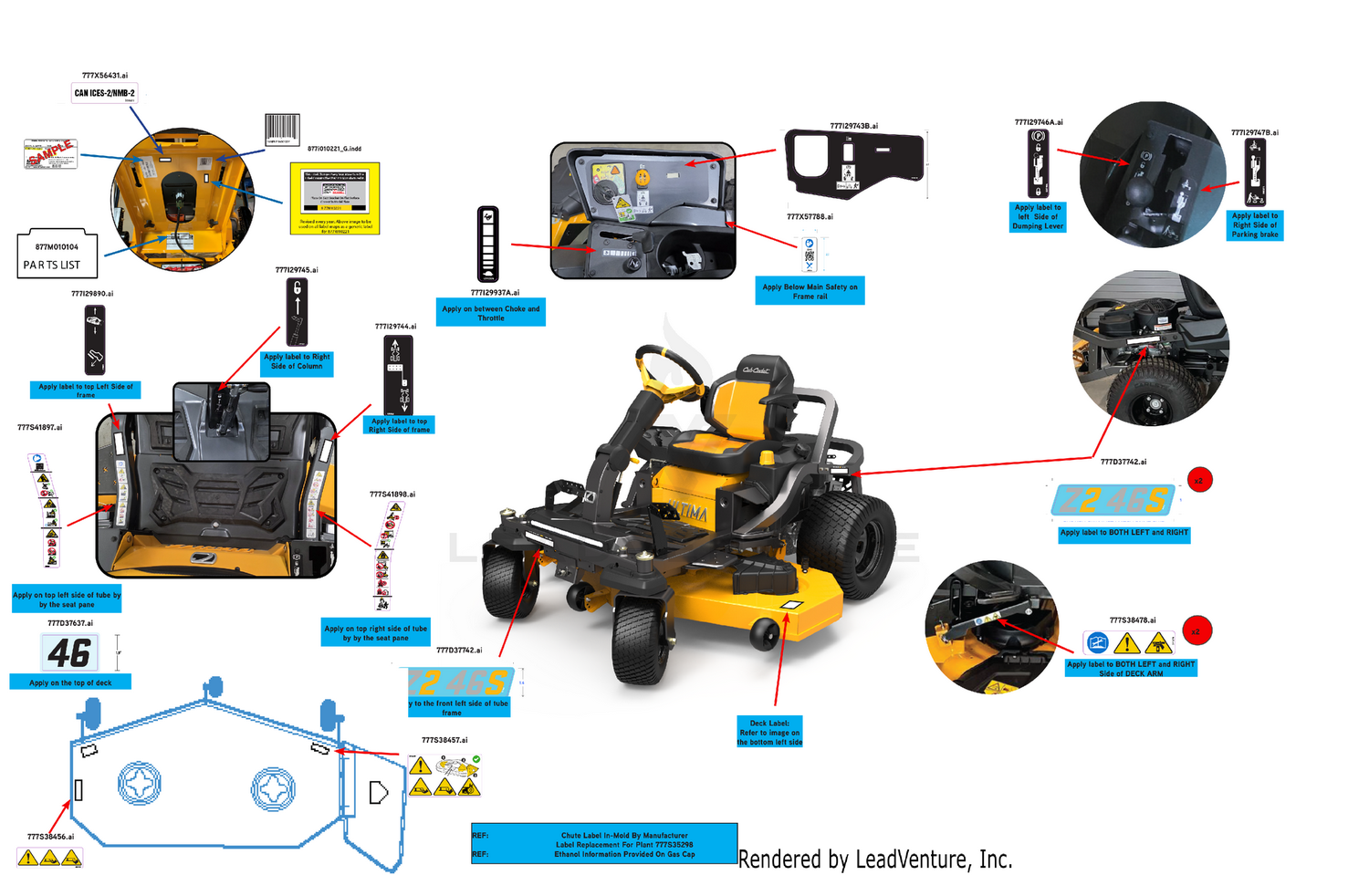 Cub Cadet Z2-46S KW FAB (17CIGBYNA10) (2025) (ULTIMA Z2) Parts