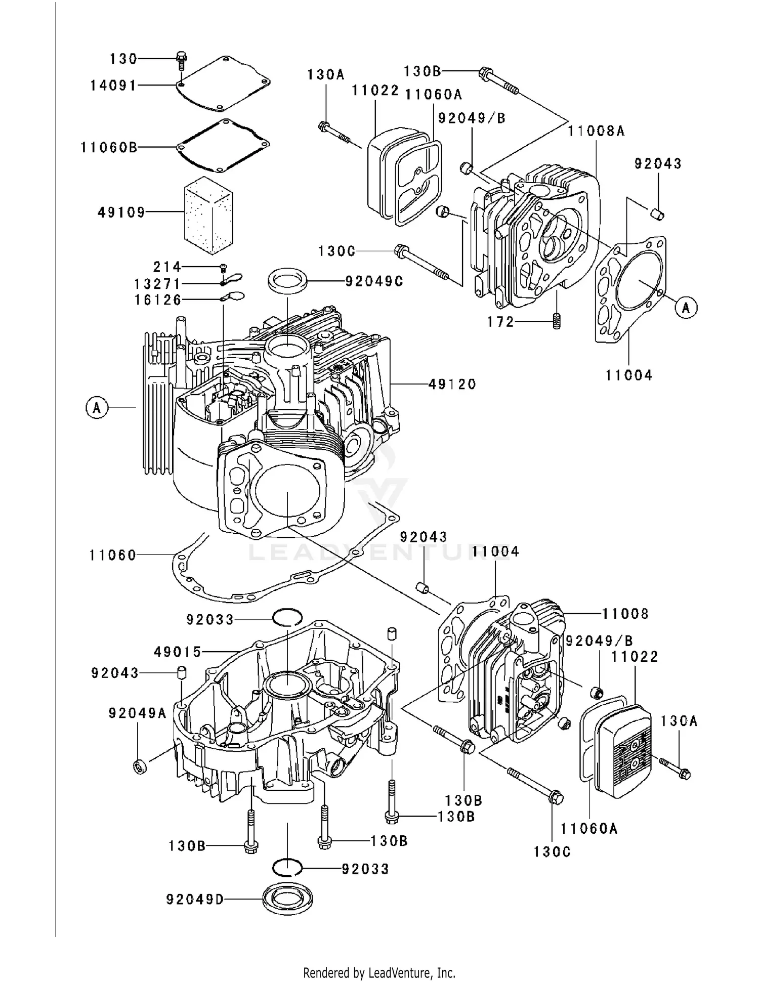 Cub Cadet M60-KW ROPS (53AH5D8X750) (Tank) 25HP Kawasaki