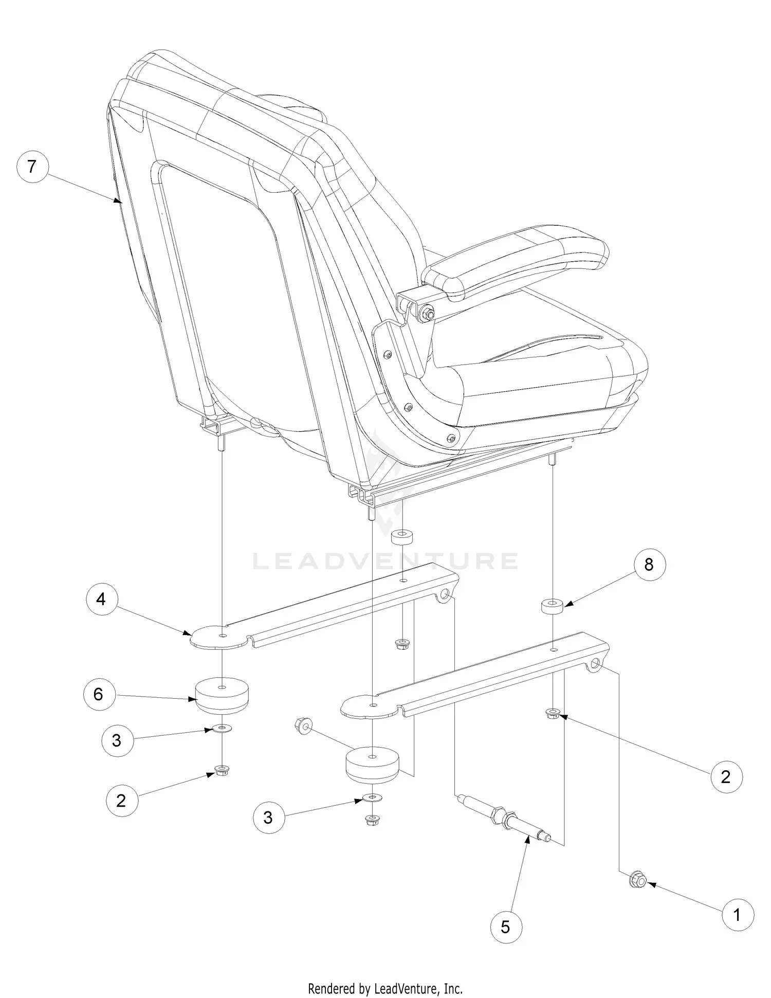 【k.k.】Drawing Numbers 3点SET Kubota Z726XKW (ZER0 TURN TRA W/60
