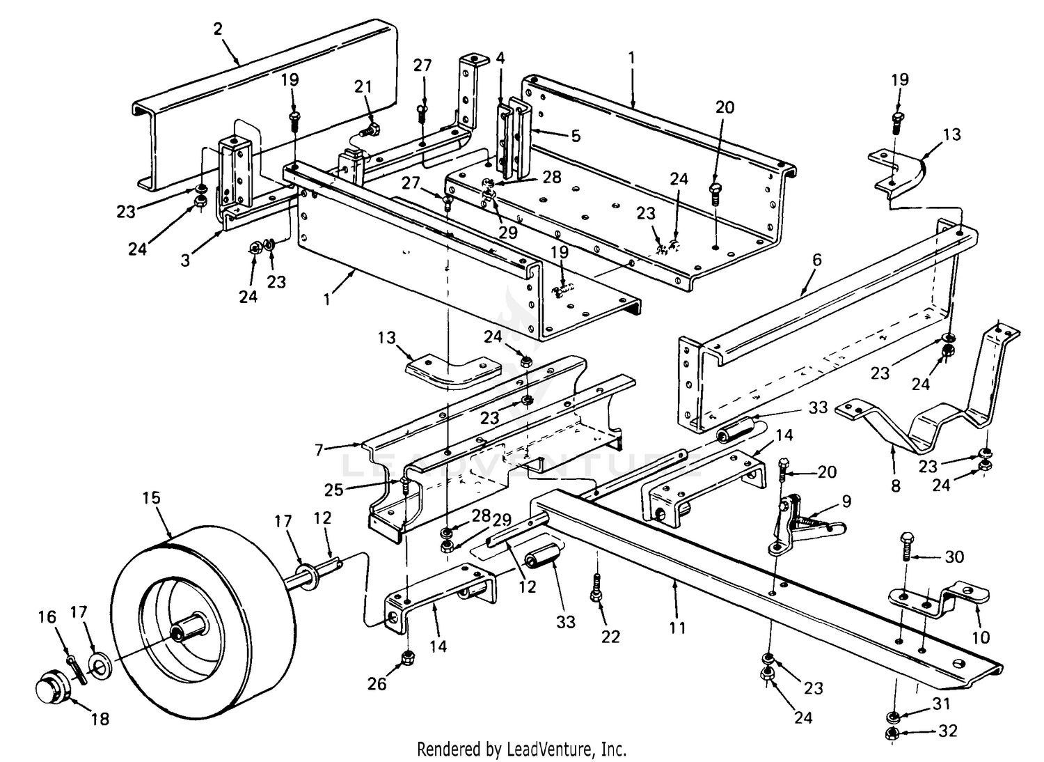 Cub Cadet 521 Utility Cart (190-521-100) Parts Diagrams