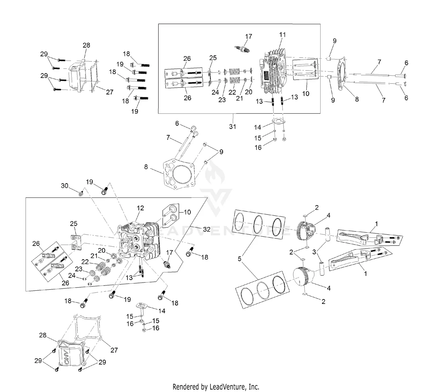 eXmark RAE708GEM48300 S/N 402,082,300 and Up Parts Diagrams