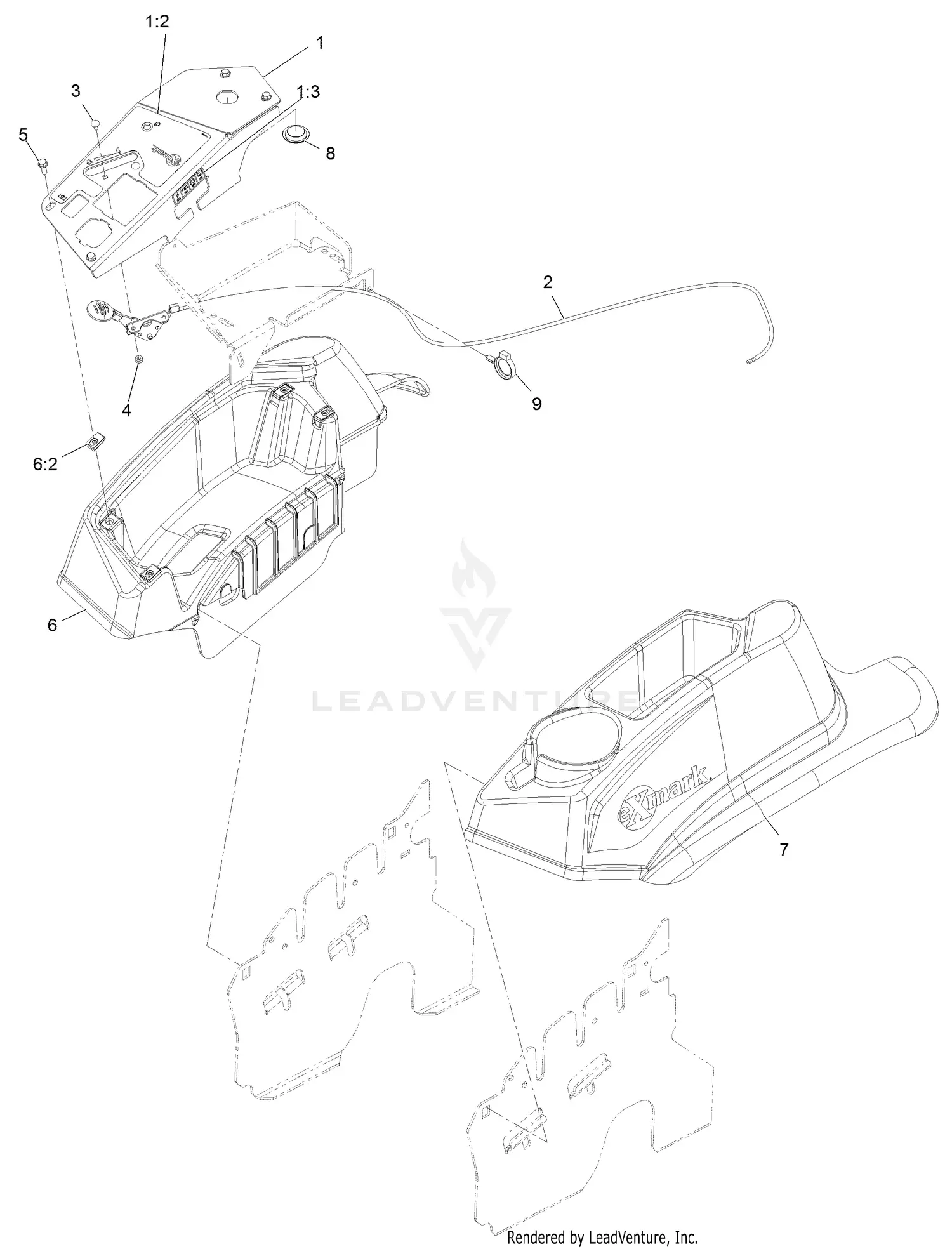 図解百科 eXmark LZS749AKC604A1 S/N 316,000,000 & Up Parts Diagrams