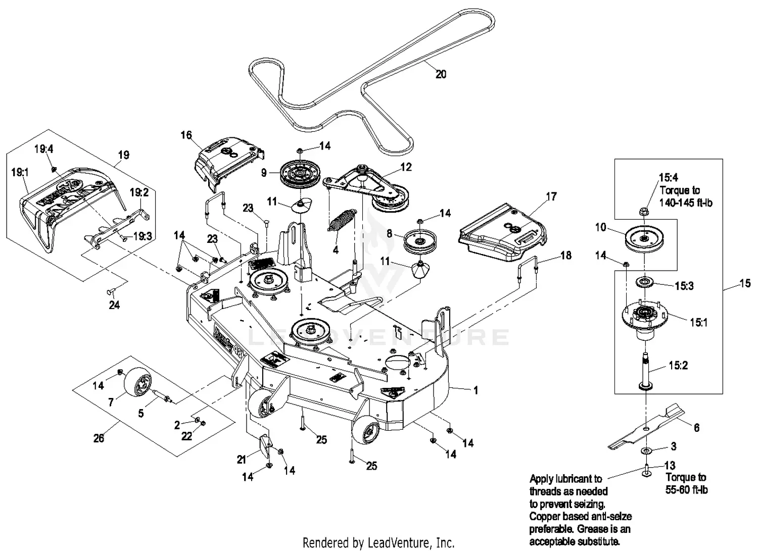 eXmark Lazer Z AS S/N 850,000-919,999 Parts Diagrams