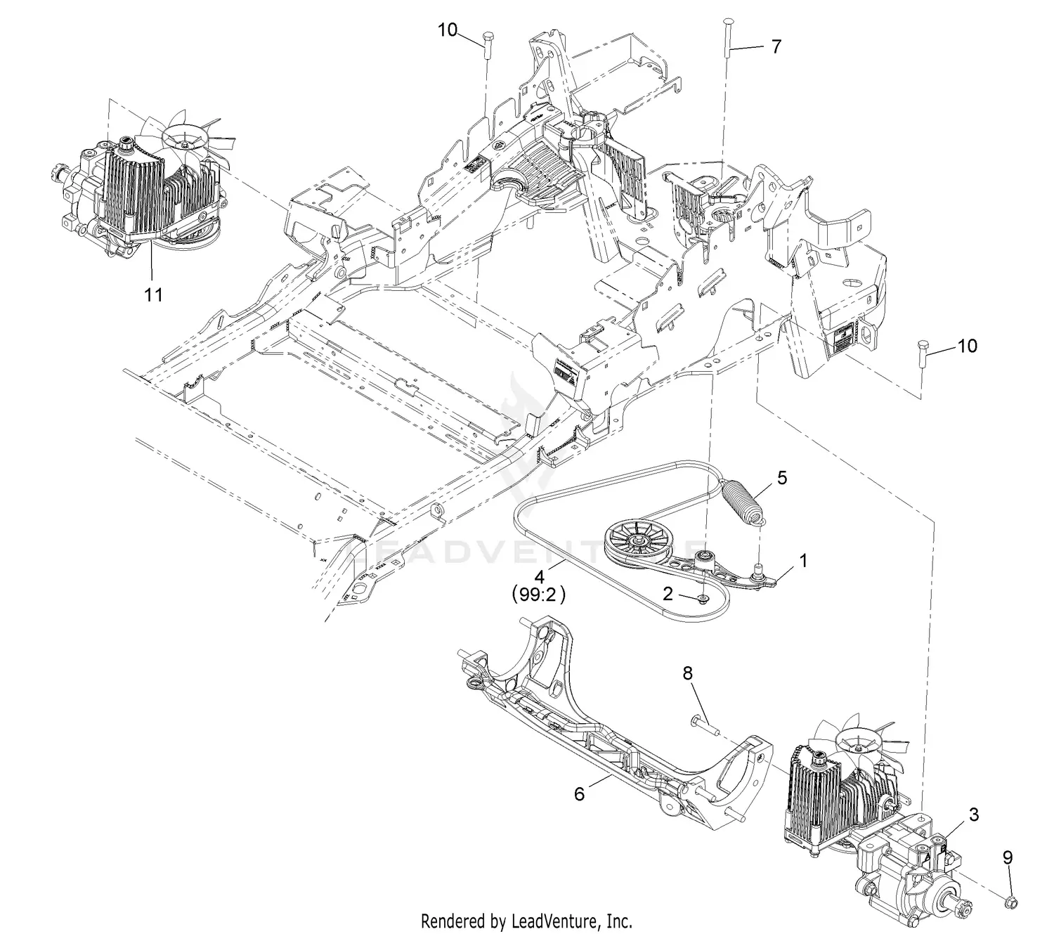 eXmark LZX980KC726 S/N 313,000,000 & Up Parts Diagrams