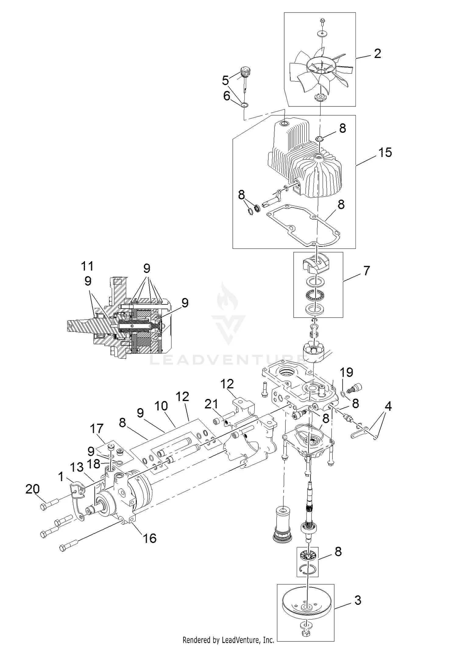 eXmark LZX980KC726 S/N 313,000,000 & Up Parts Diagrams