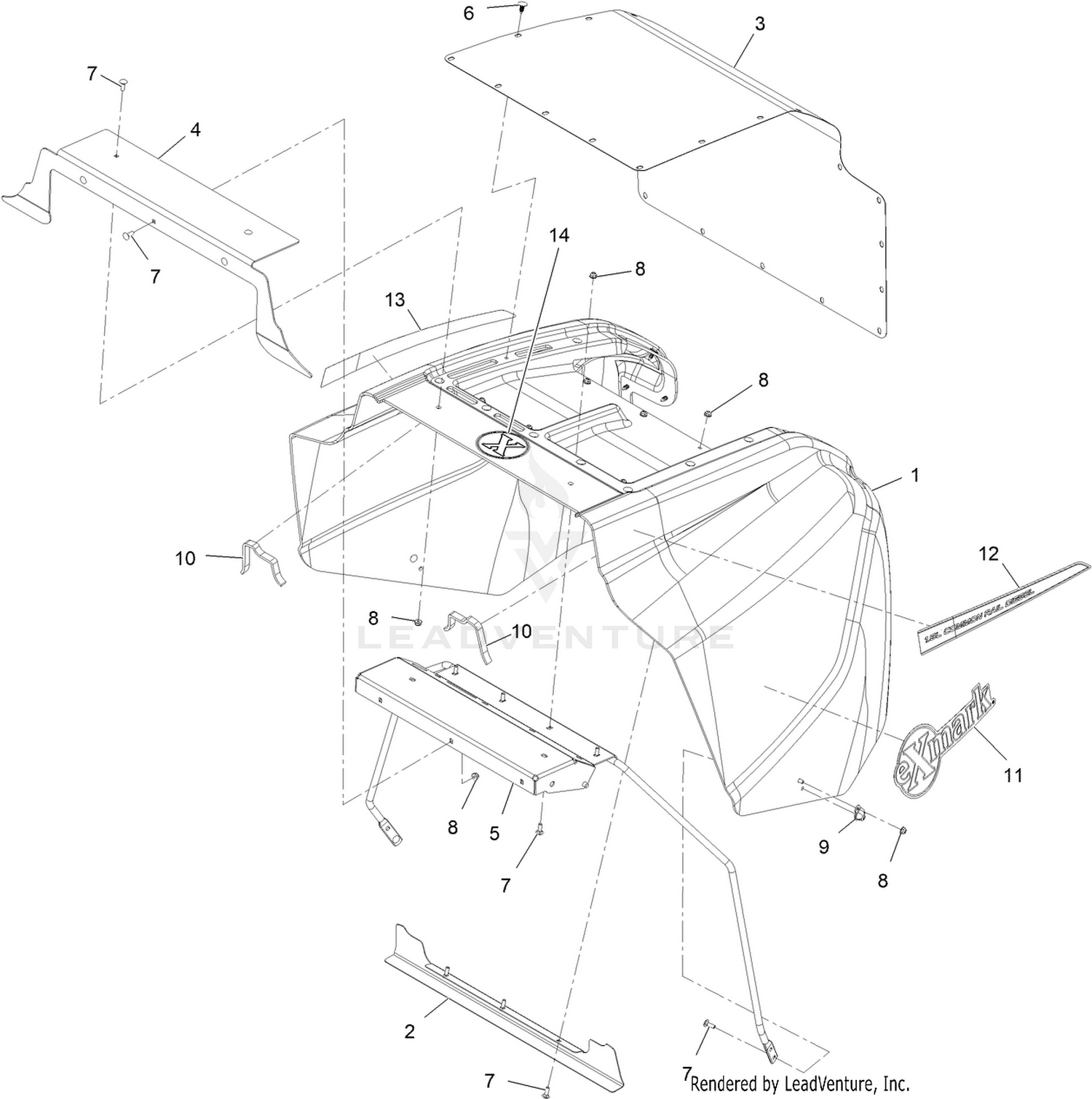 eXmark LZS86TDYM12RW0 S/N 413,950,474 AND UP (Rev. C) Parts