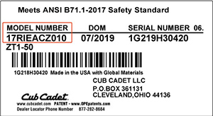 product identification label