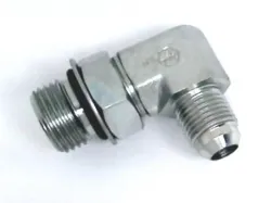 3/8in Male JIC x 1/2in Male O-Ring Boss 90 Degree Adapter Part #C5515X6X8