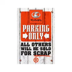 Kubota Parking Only Embossed Aluminum Sign Part #KB09-3344