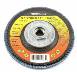 Flap Disc, Type 29, 4-1/2" x 5/8"-11, ZA120 Part #F71933