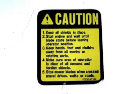 LABEL, CAUTION 1 Part #70720-47154
