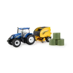 1:32 New Holland T6.175 with 561 Roll-Belt Round Baler Part #ERT61029
