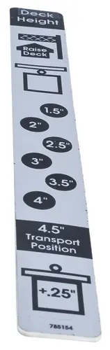DECAL, DECK HEIGHT Part #785154