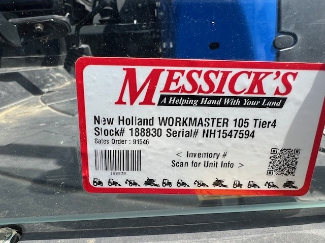 New Holland WORKMASTER 105 Tier4