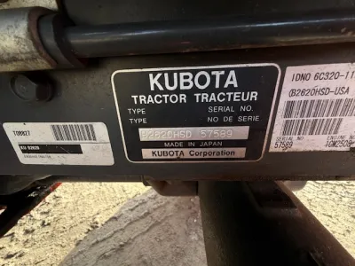 Part Number: Kubota B2620HSD