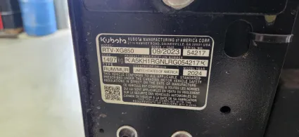Part Number: Kubota RTVXG850WA24