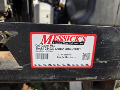 Part Number: Cub Cadet M60