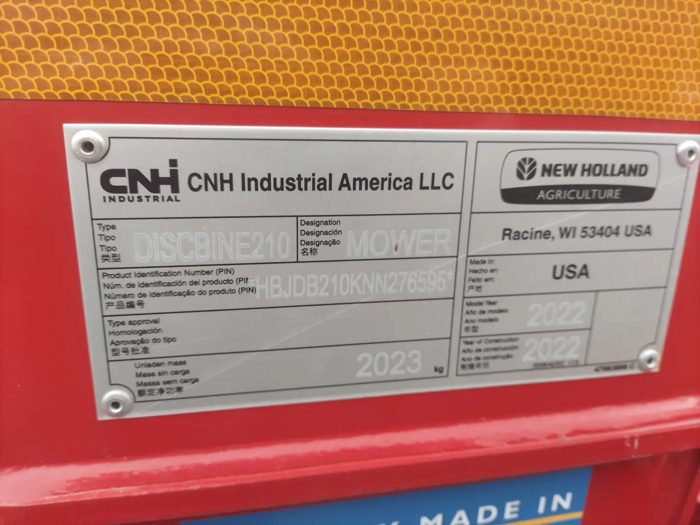 New Holland DISCBINE 210RSW