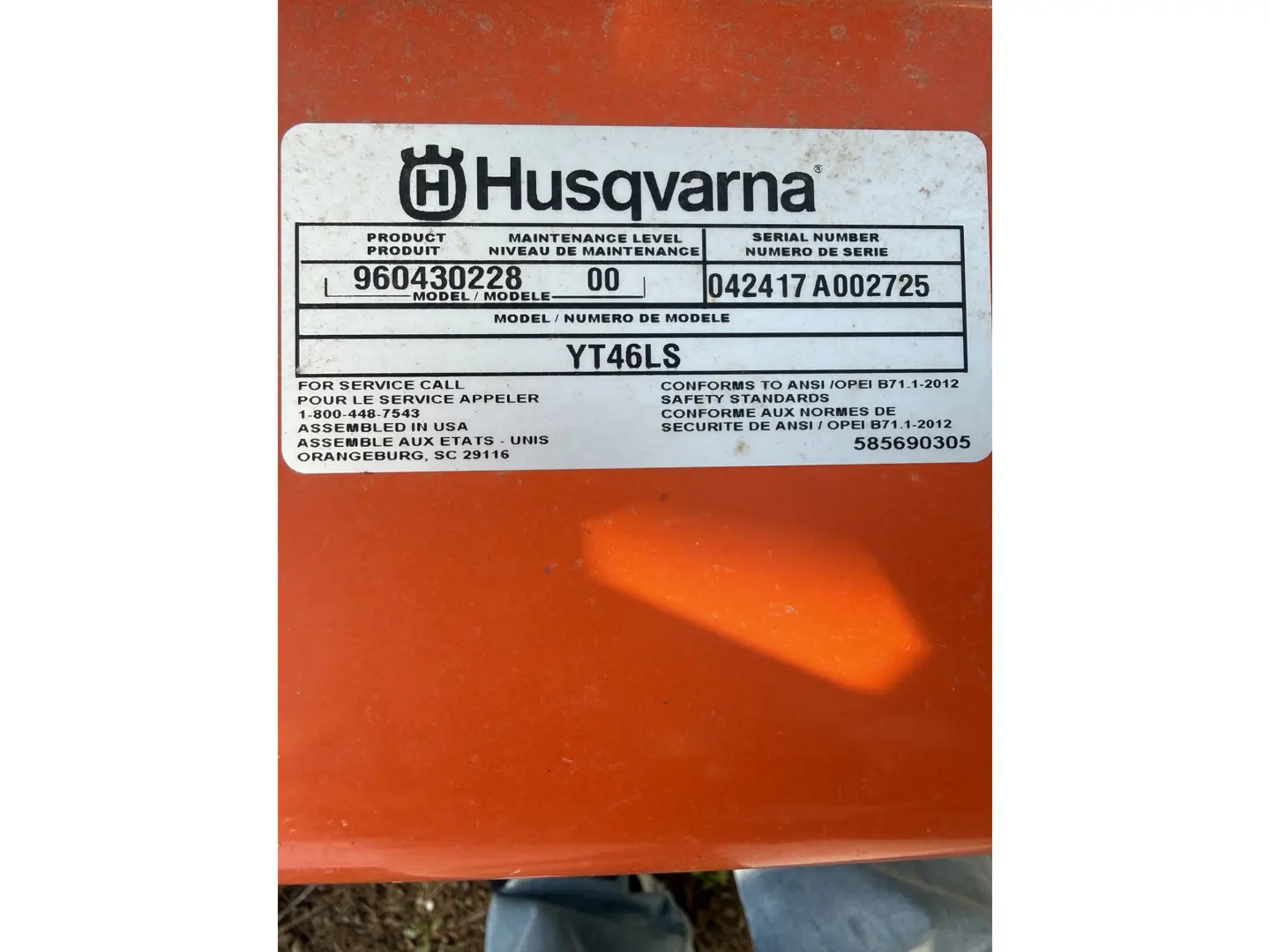 Husqvarna YT46LS