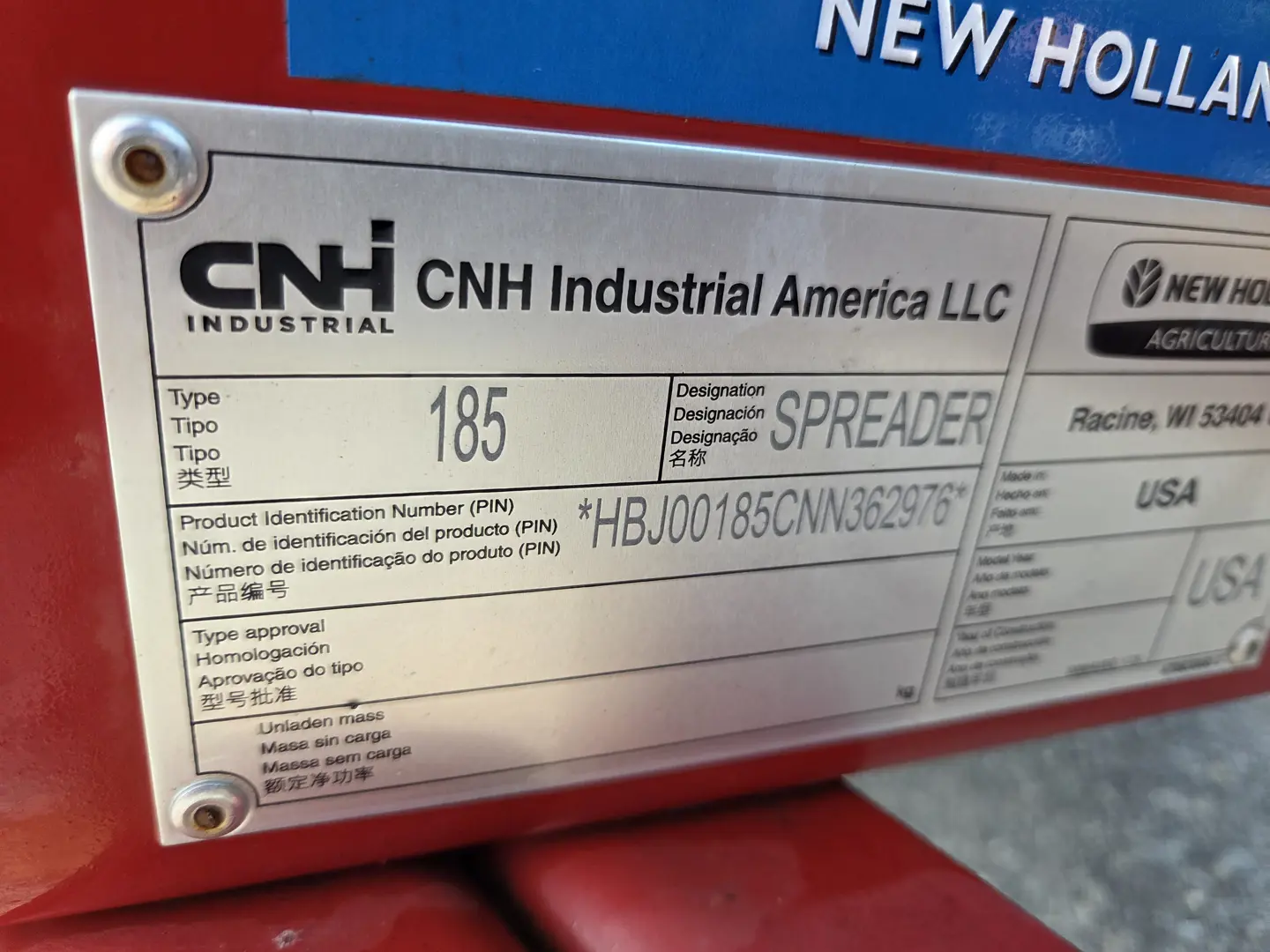 New Holland 185MBS