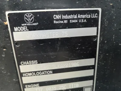 Part Number: New Holland WORKMASTER 75 T4A